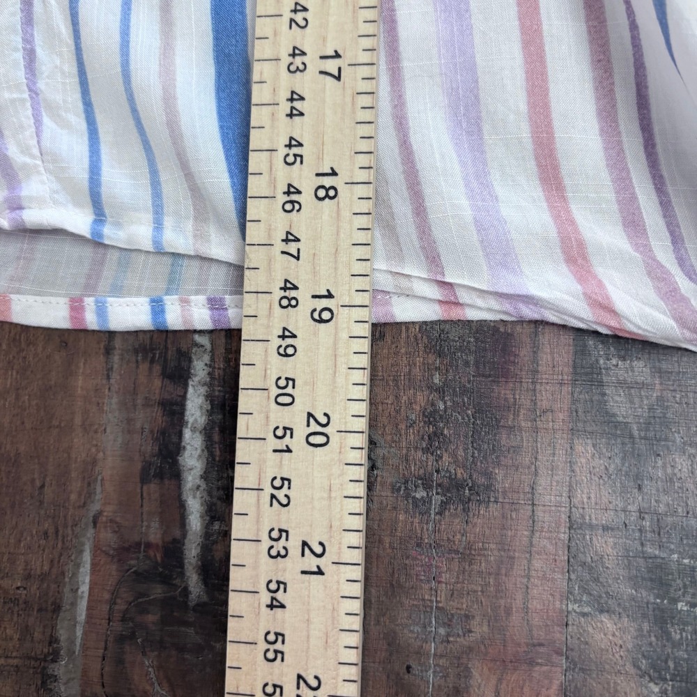 Cloth & Stone Beachy Boho Anthro Style Striped Button Front Tie Hem Top S - Picture 5 of 10